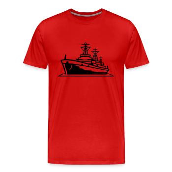 Bateau de combat - T-shirt bio Premium Homme - rouge - Devant - Damien (186cm)