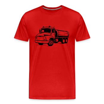 old truck - Men's Premium Organic T-Shirt - red - Front - Damien (186cm)
