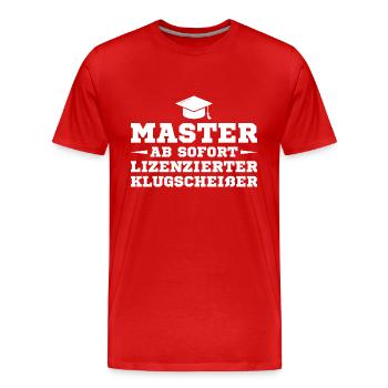 Master Abschluss Bestandene Masterprüfung - Männer Premium Bio T-Shirt - Rot - Vorne - Damien (186cm)