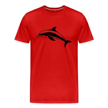 Kleiner Delphin - Männer Premium Bio T-Shirt - Rot - Vorne - Damien (186cm)