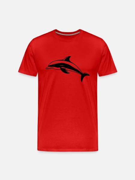 Kleiner Delphin - Männer Premium Bio T-Shirt - Rot