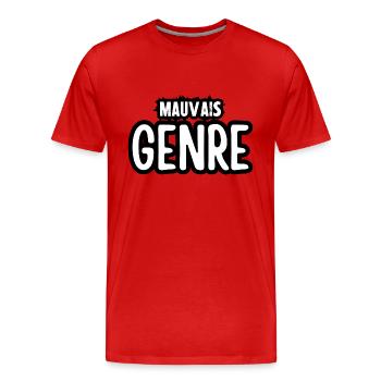 mauvais genre - T-shirt bio Premium Homme - rouge - Devant - Damien (186cm)