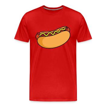 hot-dog - T-shirt bio Premium Homme - rouge - Devant - Damien (186cm)
