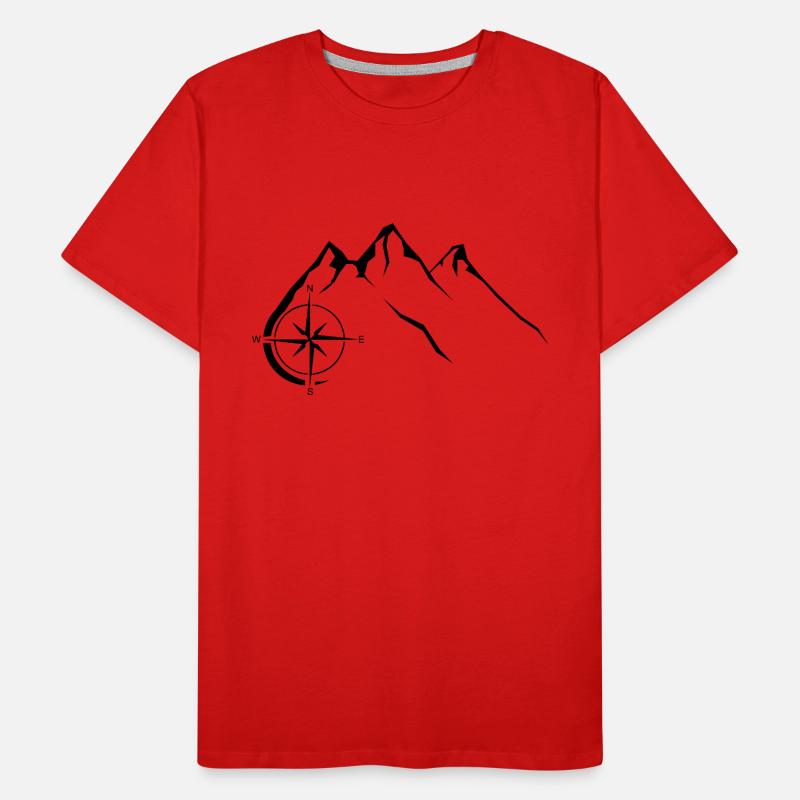 Compass - Mountain - (11) Men's Premium Organic T-Shirt