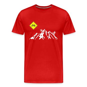 Vélo en montagne - T-shirt bio Premium Homme - rouge - Devant - Damien (186cm)
