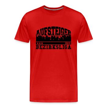 Aufsteiger 2024 Bezirksliga Aufstieg Fußball - Männer Premium Bio T-Shirt - Rot - Vorne - Damien (186cm)