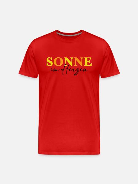 sonne - Männer Premium Bio T-Shirt - Rot