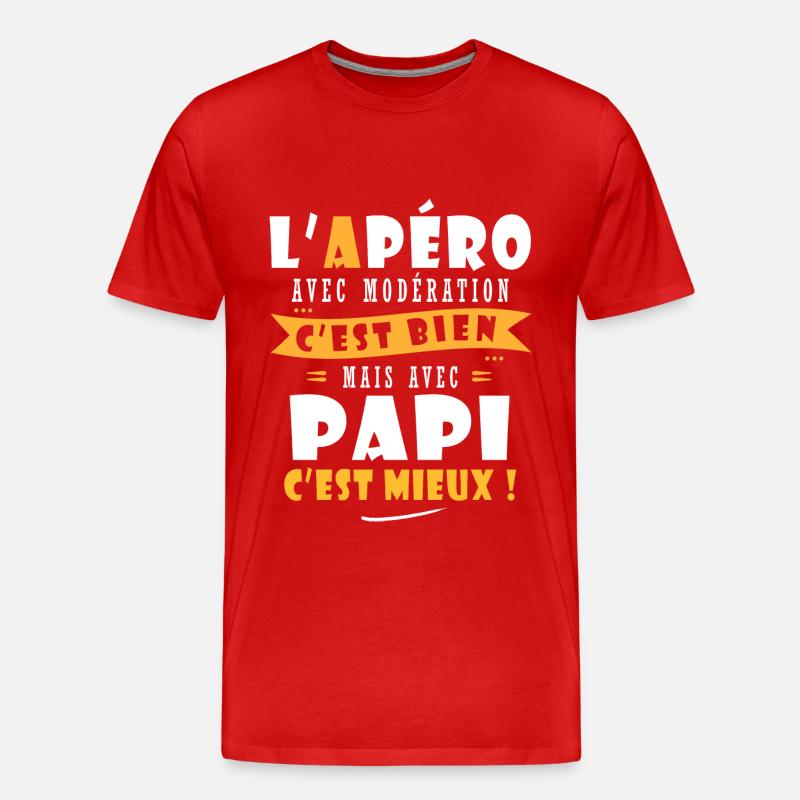 Papi Cadeau Humour papy cadeau papi papy - T-shirt bio Premium Homme - rouge