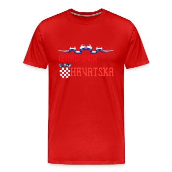 Kroatien hrvatska kroatien hrv hr zagreb geteilte Flagge - Männer Premium Bio T-Shirt - Rot - Vorne - Damien (186cm)