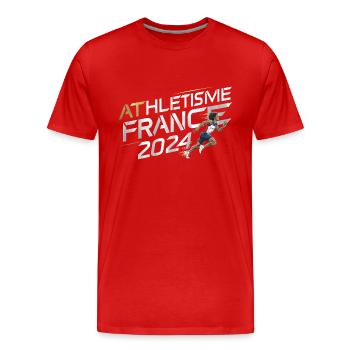 LEICHTATHLETIK-SPORTLER LÄUFER GESCHENK SPORT FRANKREICH - Männer Premium Bio T-Shirt - Rot - Vorne - Damien (186cm)