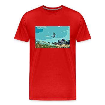 BMX Rennen Rennen ATV Motocross - Männer Premium Bio T-Shirt - Rot - Vorne - Damien (186cm)