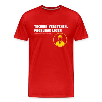 Comprendre la technologie, résoudre des problèmes Ingénierie . - T-shirt bio Premium Homme - rouge - Devant - Damien (186cm)