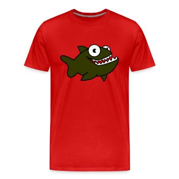 Piranha 01 - T-shirt bio Premium Homme - rouge - Devant - Damien (186cm)
