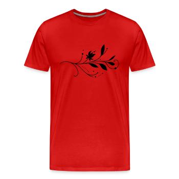 Vigne florale s’épanouit - T-shirt bio Premium Homme - rouge - Devant - Damien (186cm)