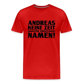 First name Andreas - Men's Premium Organic T-Shirt - red - Front - Damien (186cm)