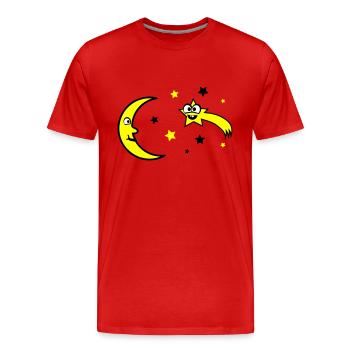 Moon and stars - Men's Premium Organic T-Shirt - red - Front - Damien (186cm)