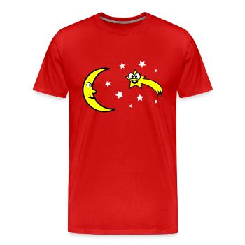 Moon and stars - Men's Premium Organic T-Shirt - red - Front - Damien (186cm)