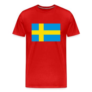Sweden - Men's Premium Organic T-Shirt - red - Front - Damien (186cm)