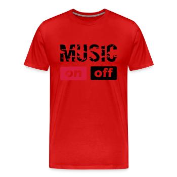 musique - T-shirt bio Premium Homme - rouge - Devant - Damien (186cm)