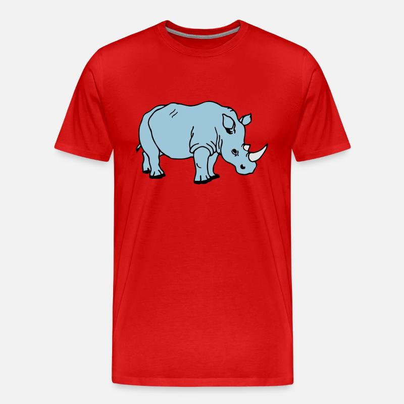 rhinoceros - Men's Premium Organic T-Shirt - red