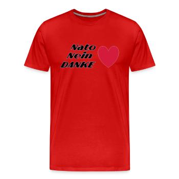 Nato Nein DANKE - Männer Premium Bio T-Shirt - Rot - Vorne - Damien (186cm)