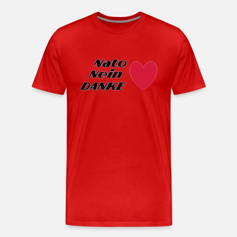 Nato Nein DANKE - Männer Premium Bio T-Shirt - Rot