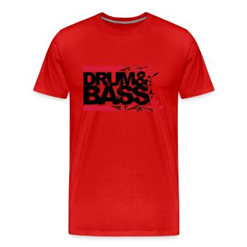 Drum 'n' Bass shattered - Männer Premium Bio T-Shirt - Rot - Vorne - Damien (186cm)