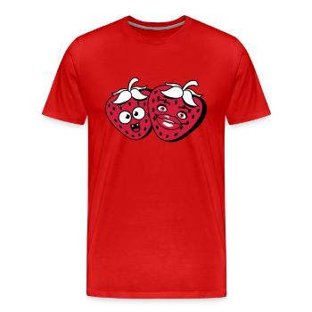 équipe couple paerchen amour amour femme femme ma - T-shirt bio Premium Homme - rouge - Devant - Damien (186cm)