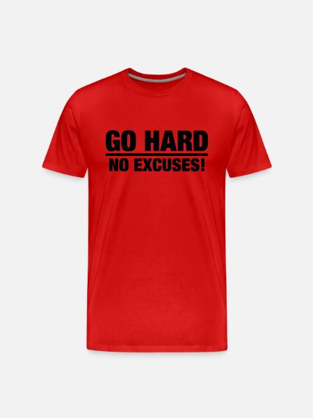 go_hard_no_excuses_f1 - T-shirt bio Premium Homme - rouge