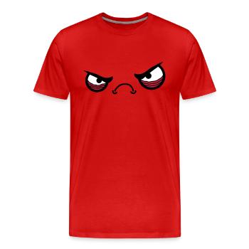 Angry Face - Männer Premium Bio T-Shirt - Rot - Vorne - Damien (186cm)