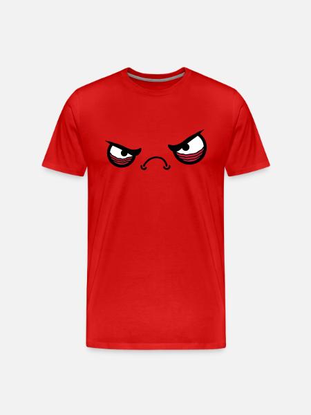 Angry Face - Men's Premium Organic T-Shirt - red