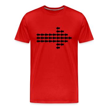 flèches - T-shirt bio Premium Homme - rouge - Devant - Damien (186cm)