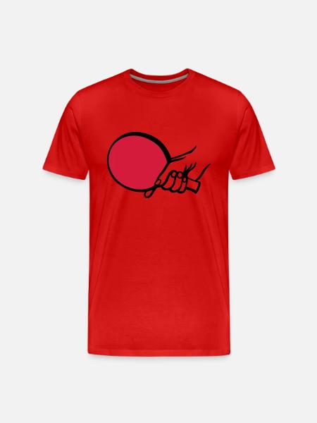 tischtennis_shake_hands_2c - Männer Premium Bio T-Shirt - Rot