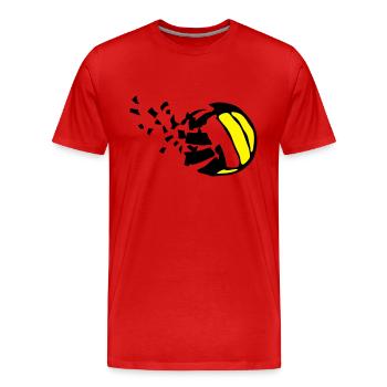 Explosion Volleyball Destructurer destructi - Männer Premium Bio T-Shirt - Rot - Vorne - Damien (186cm)