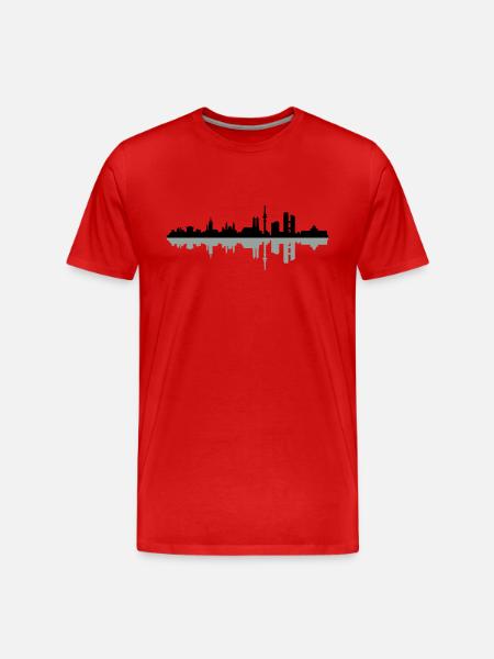 Skyline München - Männer Premium Bio T-Shirt - Rot