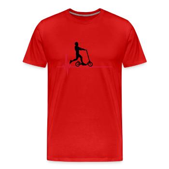 heart rate frequency pulse electric scooter scooter - Men's Premium Organic T-Shirt - red - Front - Damien (186cm)