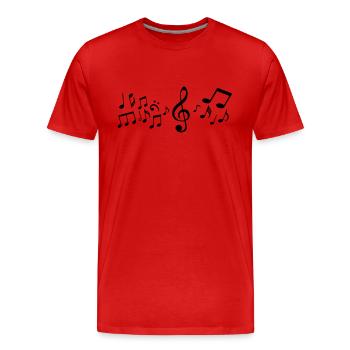 Melodie Musik Noten - Männer Premium Bio T-Shirt - Rot - Vorne - Damien (186cm)