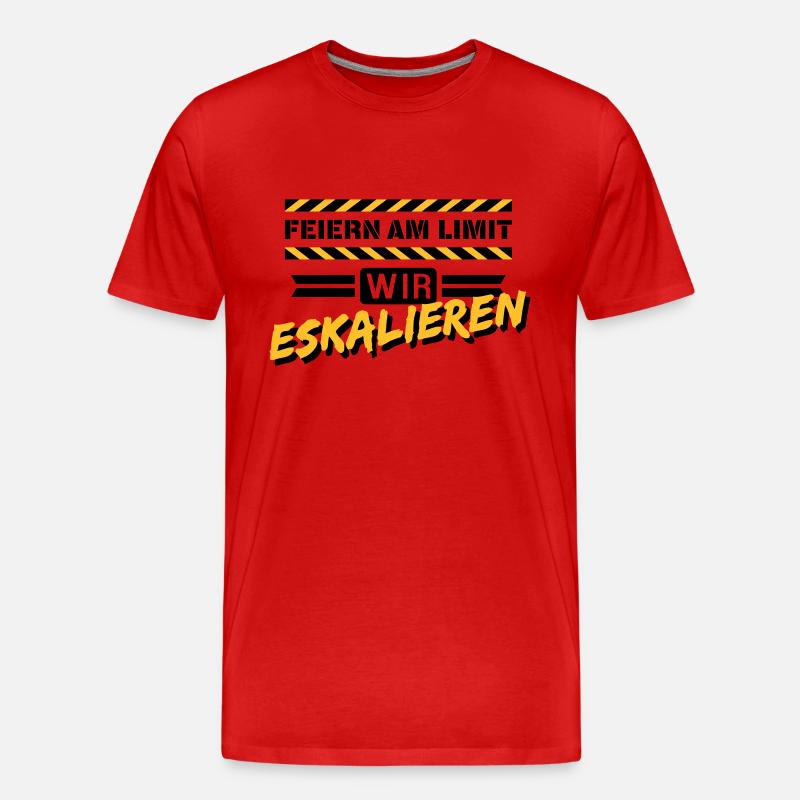 Feiern am Limit - Männer Premium Bio T-Shirt - Rot