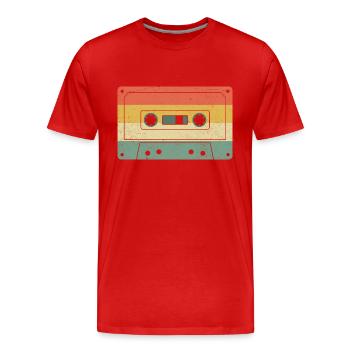 Vintage Cassette Tape 80s 90s Old Retro - Men's Premium Organic T-Shirt - red - Front - Damien (186cm)