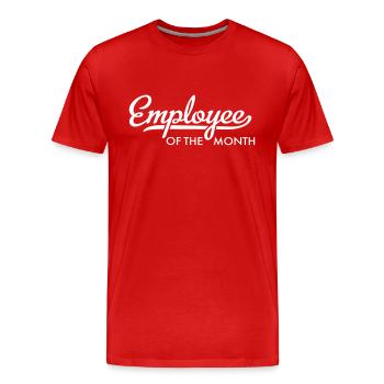 Mitarbeiter des Monats - Männer Premium Bio T-Shirt - Rot - Vorne - Damien (186cm)