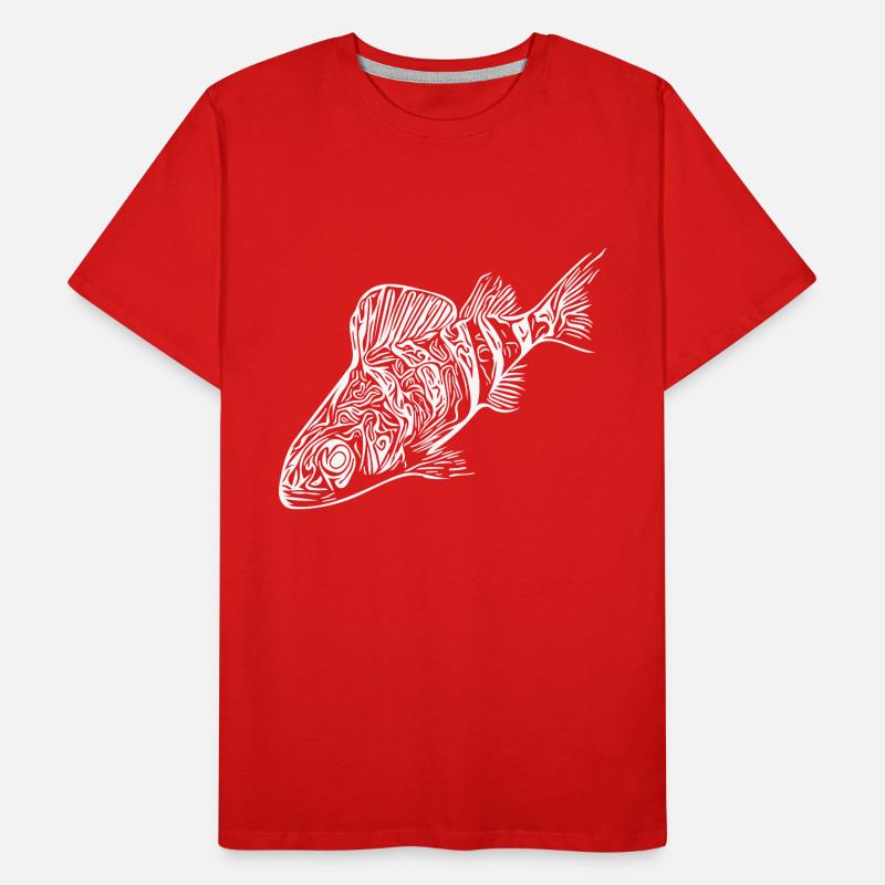 Conception de poisson perche pour les pêcheurs de carnassiers T-shirt bio Premium Homme