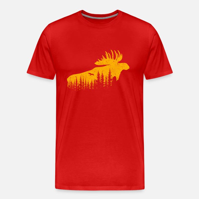Elch - Männer Premium Bio T-Shirt - Rot