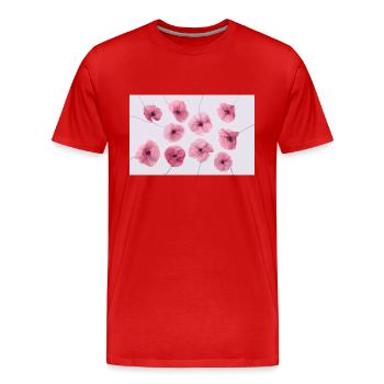 POPPY Pink Red - Men's Premium Organic T-Shirt - red - Front - Damien (186cm)