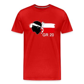 GR 20 Wandern Korsika Trek Wandern - Männer Premium Bio T-Shirt - Rot - Vorne - Damien (186cm)