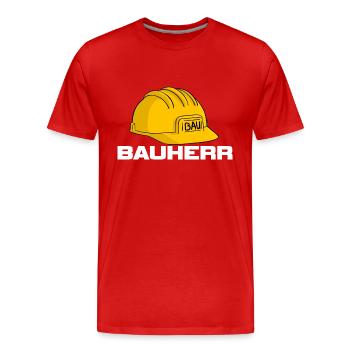 Bauherr Baustellen Helm - Männer Premium Bio T-Shirt - Rot - Vorne - Damien (186cm)