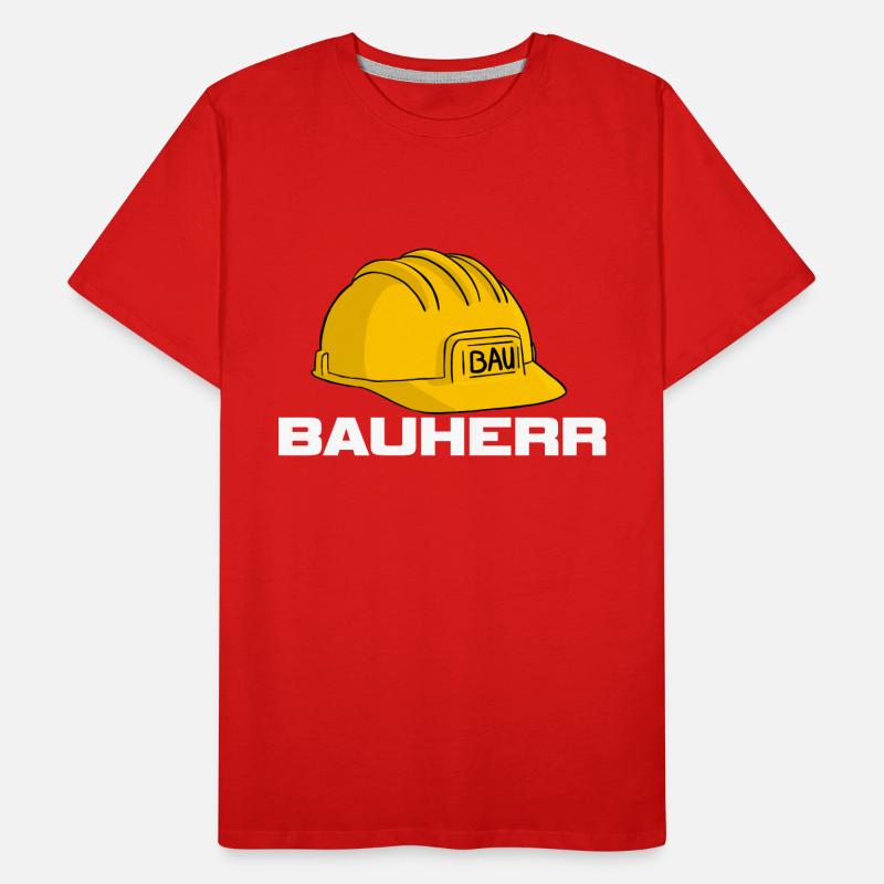 Bauherr Baustellen Helm Männer Premium Bio T-Shirt