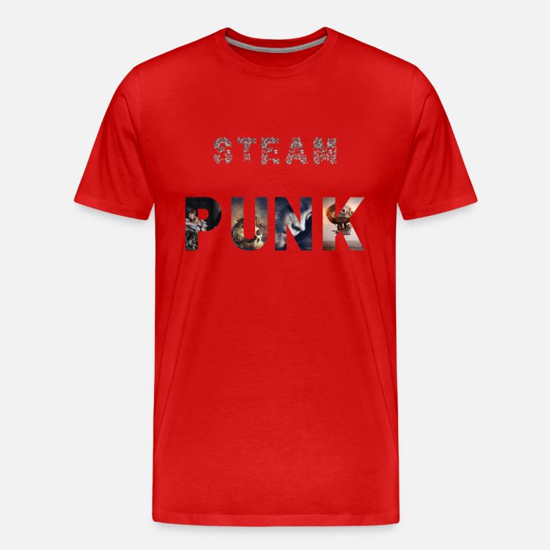 Steampunk - Männer Premium Bio T-Shirt - Rot