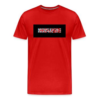3D Effekt House Logo - Männer Premium Bio T-Shirt - Rot - Vorne - Damien (186cm)
