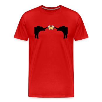 2 Toast à la bière d’éléphant - T-shirt bio Premium Homme - rouge - Devant - Damien (186cm)