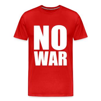 No war - Men's Premium Organic T-Shirt - red - Front - Damien (186cm)